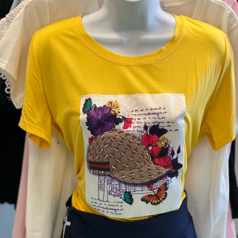 Yellow top with bling